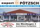Außenansicht von Expert Pötzsch mit Elektronik-Produkten und kostenlosen Parkplätzen.
