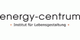 Logo mit Text: "energy-centrum, Institut für Lebensgestaltung".