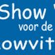Blauwe banner met tekst: "Stofdichte Show Vitrines voor de verzamelaar, www.showvitrines.nl".