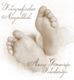 Babyfüße berühren sich sanft. Text: "Fotografischer Augenblick, Anna Granzin Fotodesign".