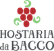 Logo di Hostaria da Bacco con grappolo d'uva rosso e scritta elegante.