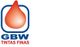 Logo de GBW Tintas Finas con una gota roja en un recuadro azul.