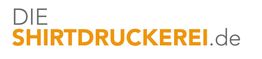 Logo: "DIE SHIRTDRUCKEREI.de" in grau und orange gedruckt.