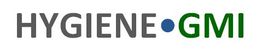 Logo mit grauem "HYGIENE", blauem Punkt und grünem "GMI".