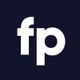 Weißes "fp"-Logo auf dunkelblauem Hintergrund.