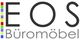 Logo mit schwarzem Text "EOS Büromöbel" und bunten Quadraten auf der linken Seite.