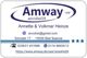 Amway-Kontaktkarte mit Namen, E-Mail, Adresse und Telefonnummern.