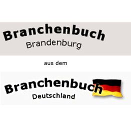 Text: "Branchenbuch Brandenburg aus dem Branchenbuch Deutschland" mit deutscher Flagge.