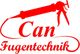 Rotes Logo mit einer Silikonspritze und dem Text „Can Fugentechnik“.