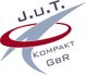Logo mit den Buchstaben J.U.T. Kompakt GbR in Grau und Rot.