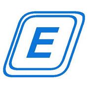 Blaues "E" in einem abgerundeten Quadrat auf weißem Hintergrund.