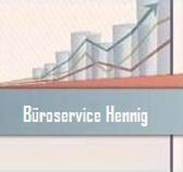 Diagramm mit ansteigenden Balken, darüber Text: "Büroservice Hennig".