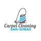 Illustration of a vacuum cleaner with "Carpet Cleaning San-Dimas" text.