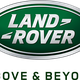 Groen Land Rover-logo met witte tekst in een ovale vorm.