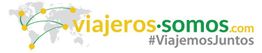 Mapa con conexiones y el texto "viajeros·somos.com #ViajemosJuntos" en amarillo y verde.