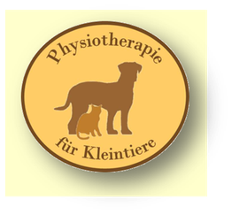 Logo mit Hund und Katze, Text: "Physiotherapie für Kleintiere".