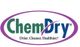 Chem-Dry logo with the slogan: "Drier. Cleaner. Healthier." in purple oval.