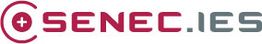 Logo mit rotem Text "SENEC.IES" und einem Kreis mit Pluszeichen links.