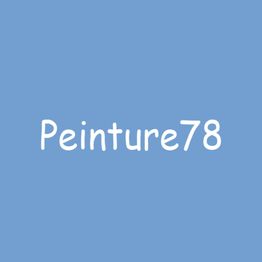 Texte "Peinture78" blanc sur fond bleu clair.