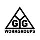 Dreieckiges Logo mit "GG" und darunter "WORKGROUPS" in Schwarz auf weißem Hintergrund.