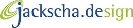 Logo mit blauem Text "jackscha.design", grünem "g", Wirbel und "sign".