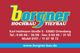 Borgner Bau Logo auf rotem Hintergrund mit Kontaktinformationen und Webseite: www.borgner-bau.de