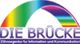 Logo mit Regenbogenbrücke und Text: Die Brücke. Begegnungsstätte für Information und Kommunikation.