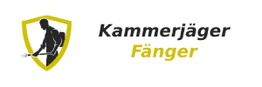 Silhouette eines Kammerjägers mit Schutzschild und Text: "Kammerjäger Fänger".