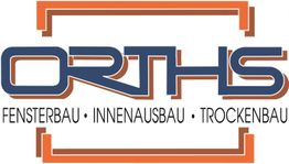 Logo mit Schriftzug "ORTHS" und den Wörtern Fensterbau, Innenausbau, Trockenbau.