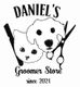 Logo: Katzen- und Hundeillustration mit Schere und Kamm, Text "Daniel's Groomer Store since 2021".