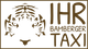 Logo mit zwei gestreiften Löwen und der Aufschrift "Ihr Bamberger Taxi".