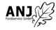 Logo der ANJ Forstservice GmbH mit einem stilisierten Eichenblatt rechts.