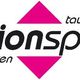 Logo von Actionsport Tauchcenter Salzkotten mit pinkem Rautensymbol.
