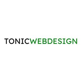 Logo mit Text "TONICWEBDESIGN", "TONIC" in Schwarz, "WEBDESIGN" in Grün.