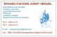 Tarjeta de presentación: Servicios de rehabilitación y contacto de "Rehabilitaciones Josep i Miguel".
