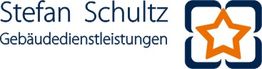 Logo von Stefan Schultz Gebäudedienstleistungen mit blauem Rahmen und orangefarbenem Stern.