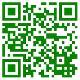 Grüner QR-Code auf weißem Hintergrund, der eingescannt werden kann, um Informationen abzurufen.