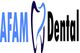 Logo with "AFAM Dental" and a stylized tooth in blue and black.