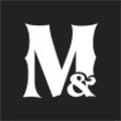 Weißes M&-Logo auf schwarzem Hintergrund.