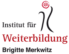 Logo des Instituts für Weiterbildung Brigitte Merkwitz mit stilisierter Person und Rose.