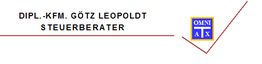 Text: "Dipl.-Kfm. Götz Leopoldt, Steuerberater", Logo: "OMNI ATX" mit roten Linien.