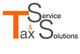 Logo met tekst: "Tax & Service Solutions", in oranje en grijze letters.