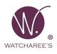 Logo featuring a purple circle with a stylized "W" and the text "Watcharee's" below.
