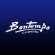 Logo bianco "Bontempo Ceramiche" su sfondo blu sfumato.