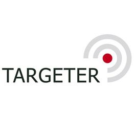 Logo mit dem Wort "TARGETER" und einem rot-grauen Zielscheiben-Design rechts.