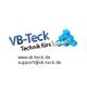 Logo von VB-Teck mit Slogan "Technik fürs Leben" und Kontaktinfos: www.vb-teck.de, support@vb-teck.de.