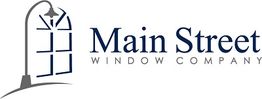 Logo of Main Street Window Company with a lamp post and window design.