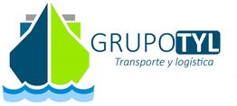 Logotipo de Grupo TYL con un barco y las palabras "Transporte y logística".
