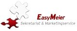 Logo mit roten und weißen Puzzleteilen, Text: "EasyMeier Sekretariat & Marketingservice".