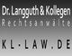 Text "Dr. Langguth & Kollegen, Rechtsanwälte, KL-LAW.DE" auf grauem Hintergrund.